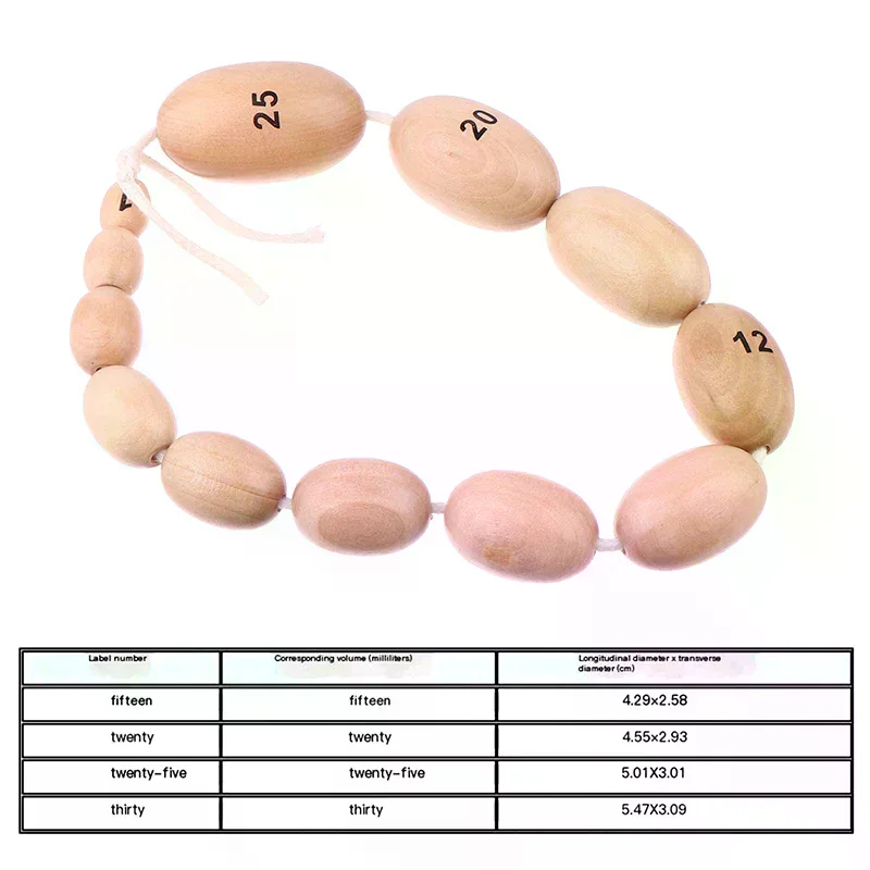 12 Kinds of Size Wooden Orchidometer Testis Volume Meter Measurement for Measure Male Tanner Stage