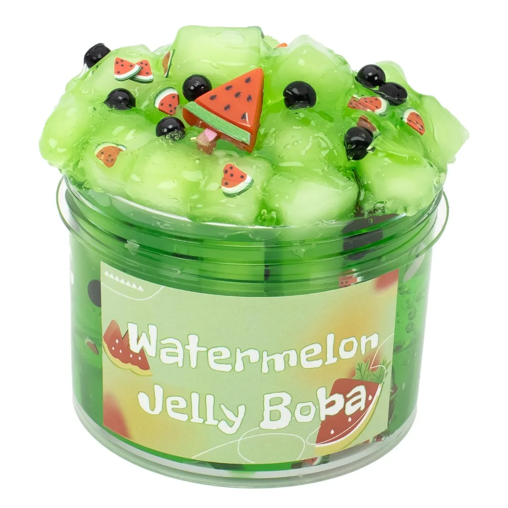 Soft 300ml/70ml Slime Kit Fruit Crunchy Non-Sticky Jelly Cube Slime Glitter Stress Relief Clear Slime Party Favor Gifts