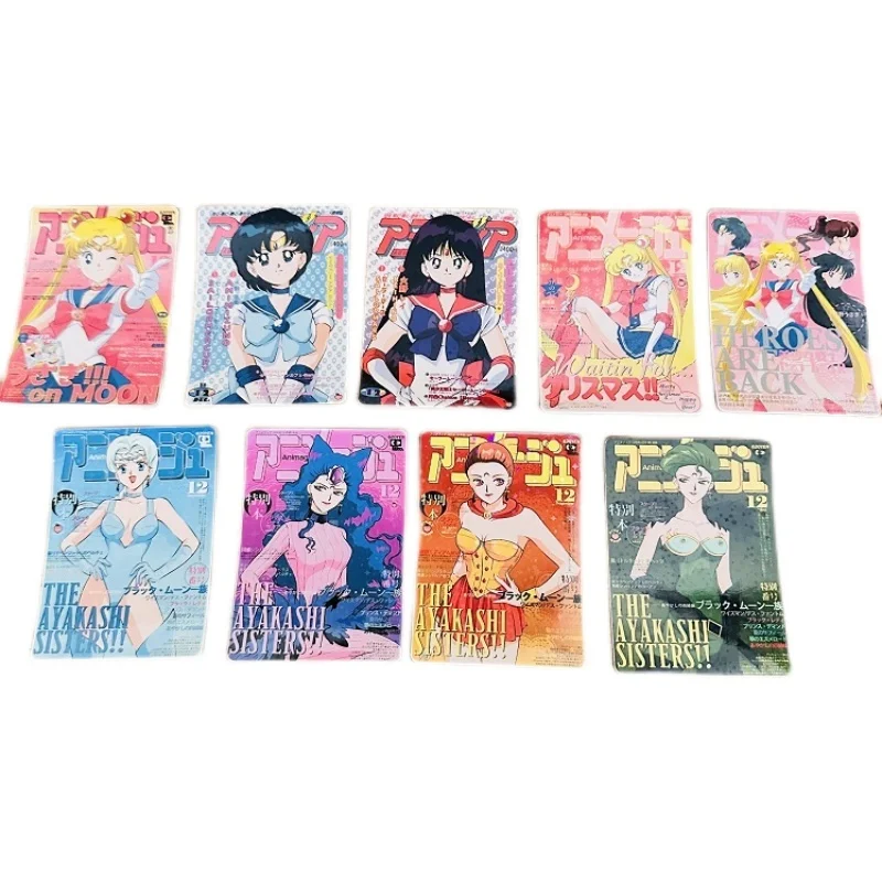 9Pcs/set Sailor Moon Tsukino Usagi Magazine Style Anime Flash Cards Anime Game Characters Classic Collection Cards Toys Gift