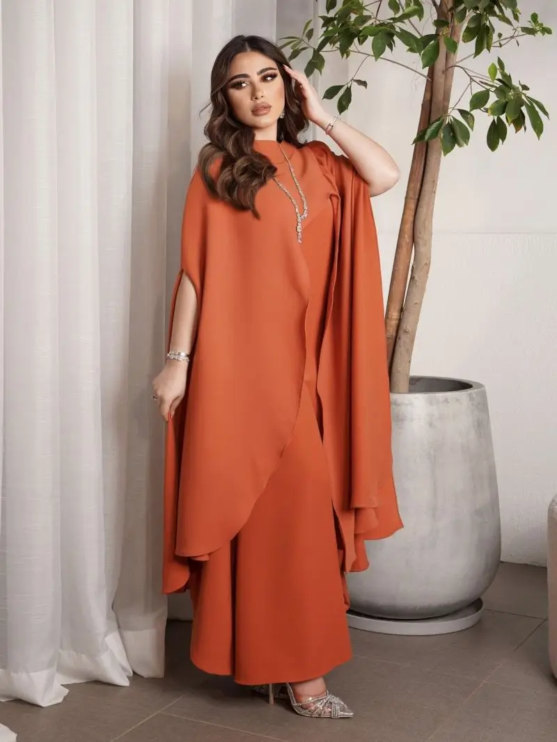 2023 Middle East New Temperament Stitching Loose Big Pendulum Gown Dress Robe Muslim Dress Women Abayas for Women Muslim Abaya