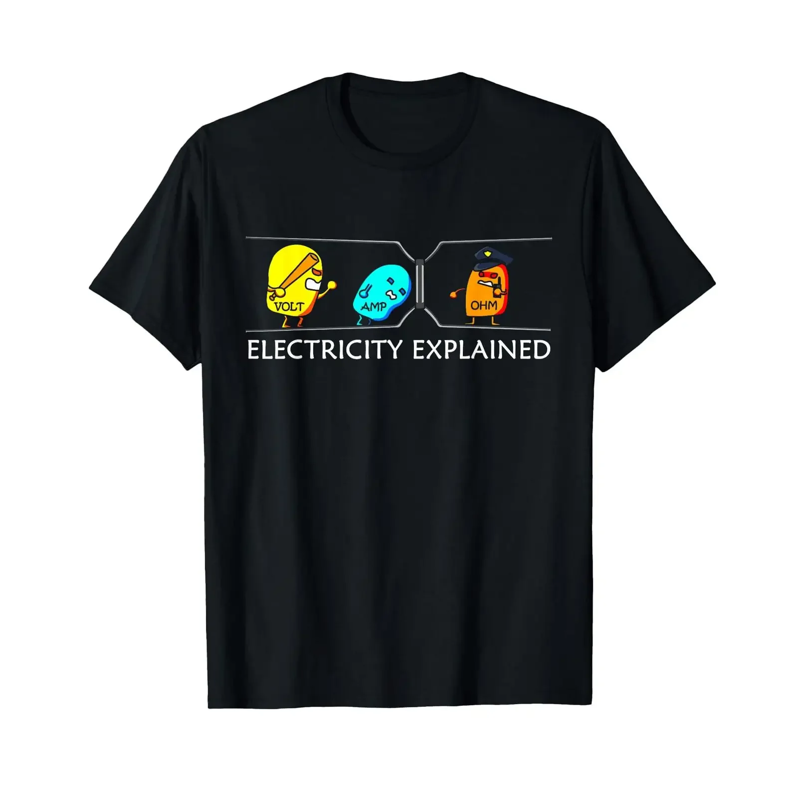 T Shirt Electrician Physician Electricity Current Voltage Explained vintage Washed Comfortable graphic Unisex Stylish homme