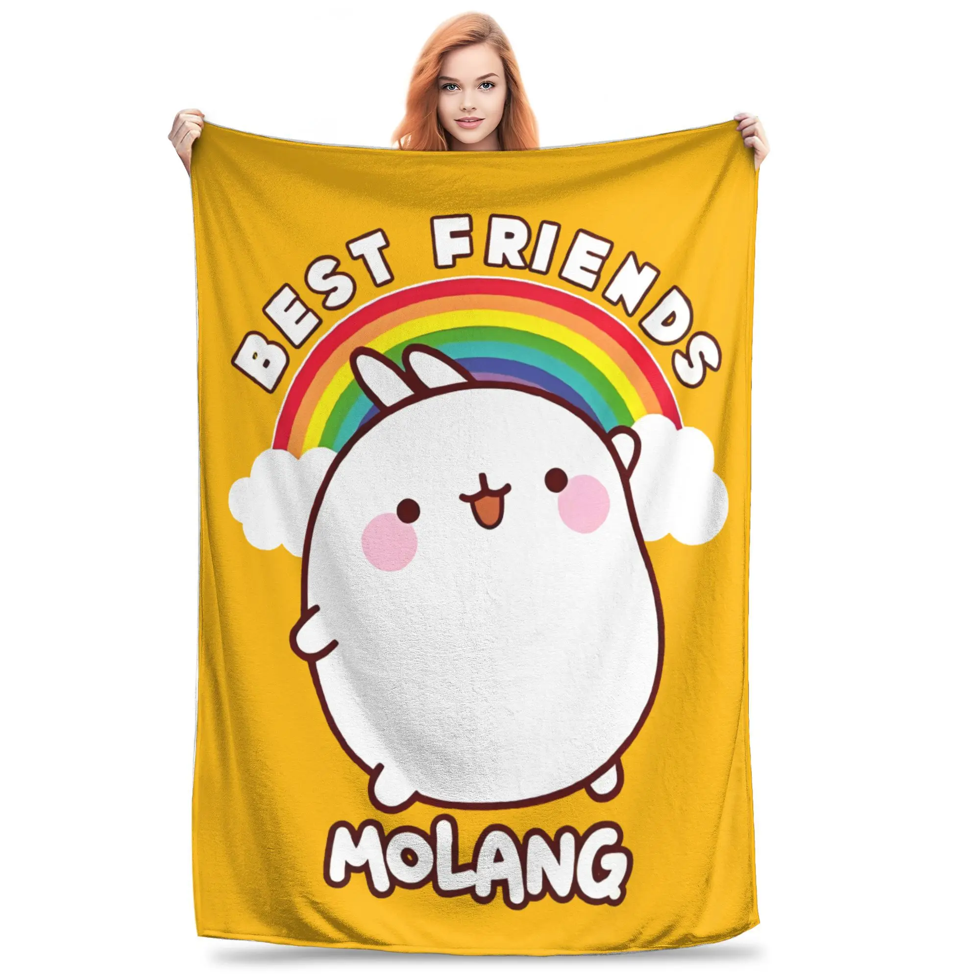 

M-Molangs Best Friends Blanket Velvet Lightweight Thin Throw Blanket for Bedroom Sofa Bed Rug