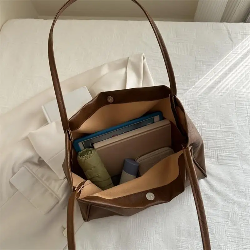 

M6CC Women PU Leather Armpit Bag Large Capacity Shoulder Bag Ladies Shopper Handbag