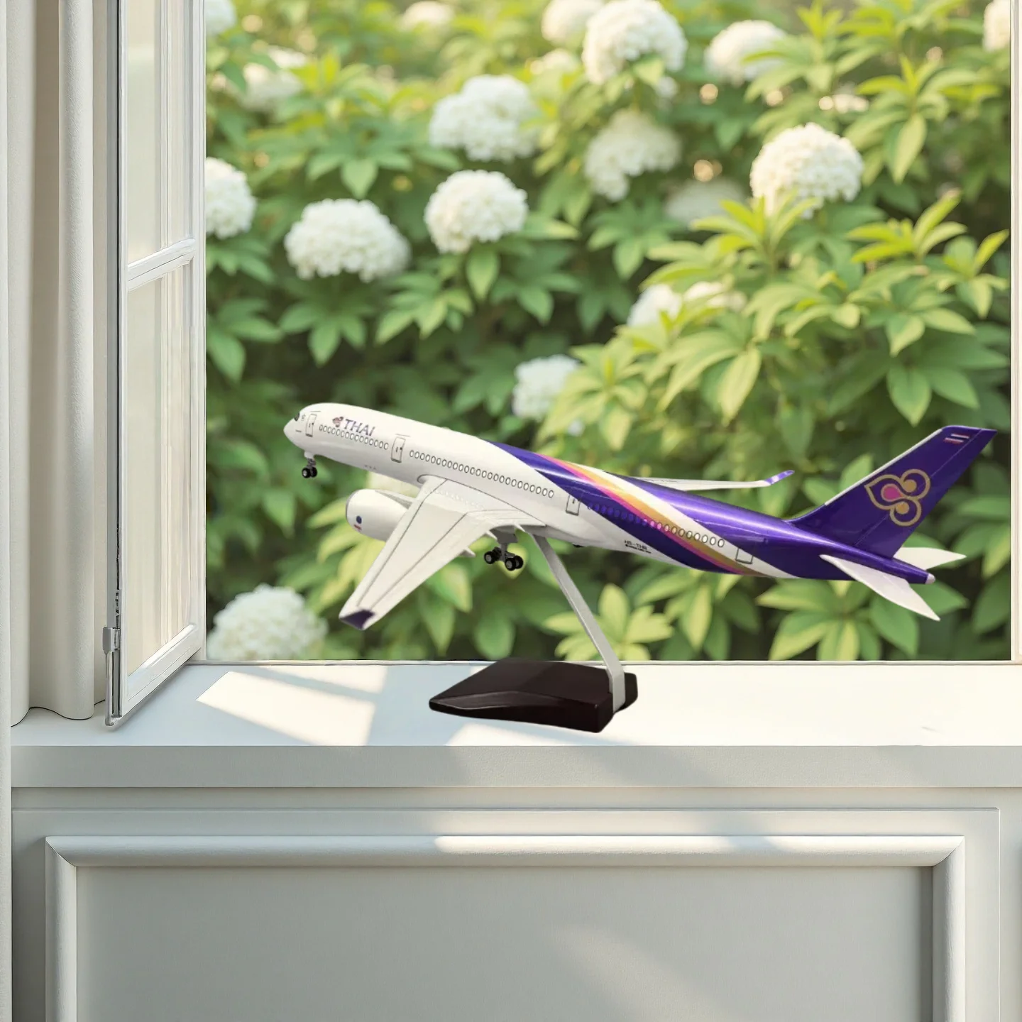 

Airplane Model 47CM A350 Thailand Airbus 350 Plane Model Kits with LED Light(Touch or Sound Control) for Decoration or Gift