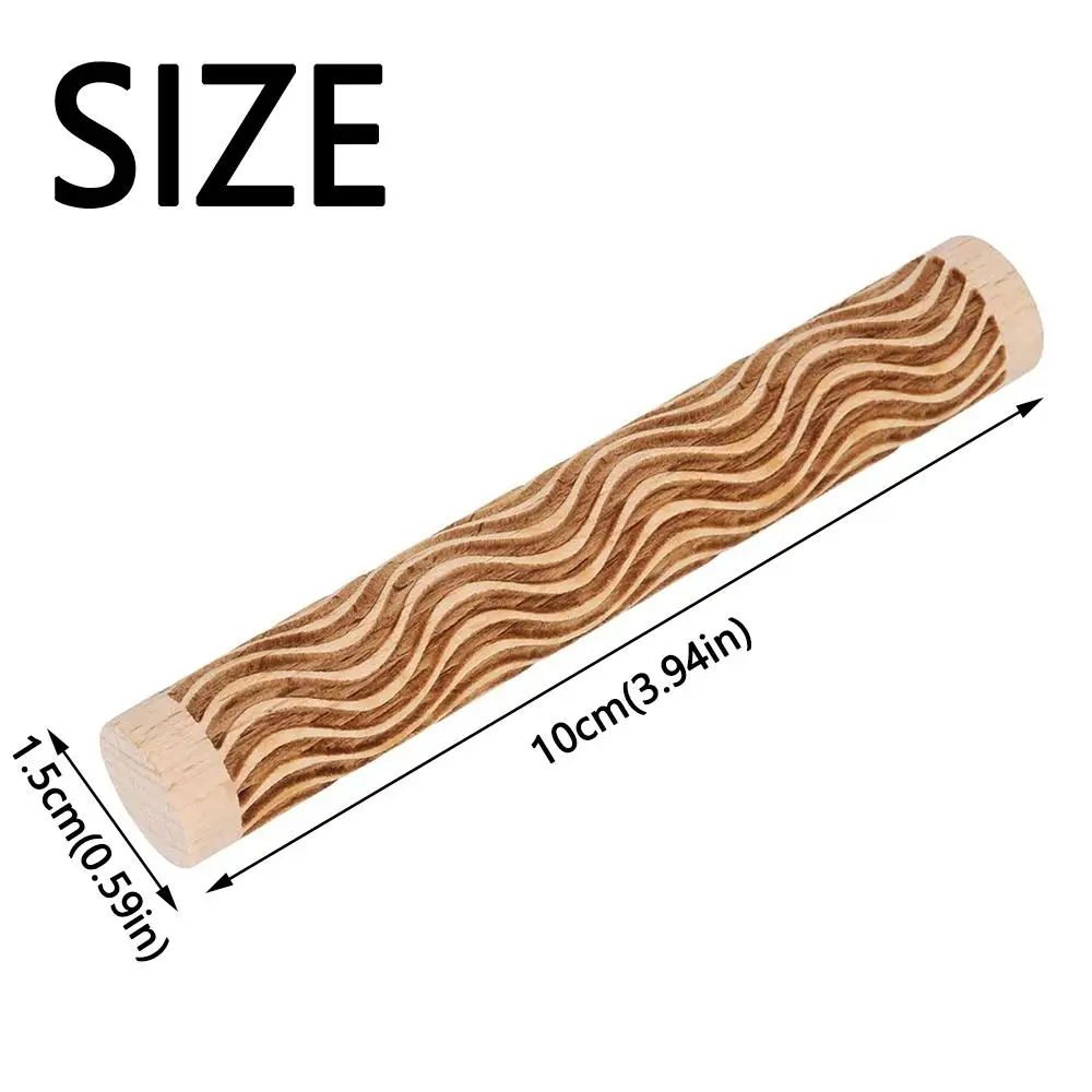 Creative Wooden Pressure Roller Portable Household Pottery Art Clay Roller Durable Handmade Texture Roller for Clay Pottery Art