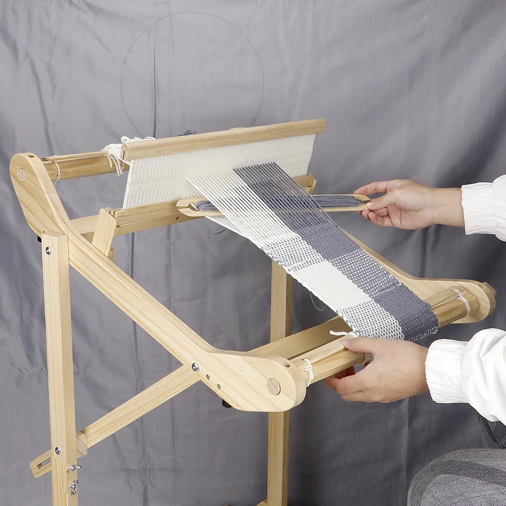 1pcs DIY Wooden Weaving Tool, Large Size Wood Rack, Handmade Knitting Wool Yarn Tapestry Weaving Tool, Manual Spinning Wheel