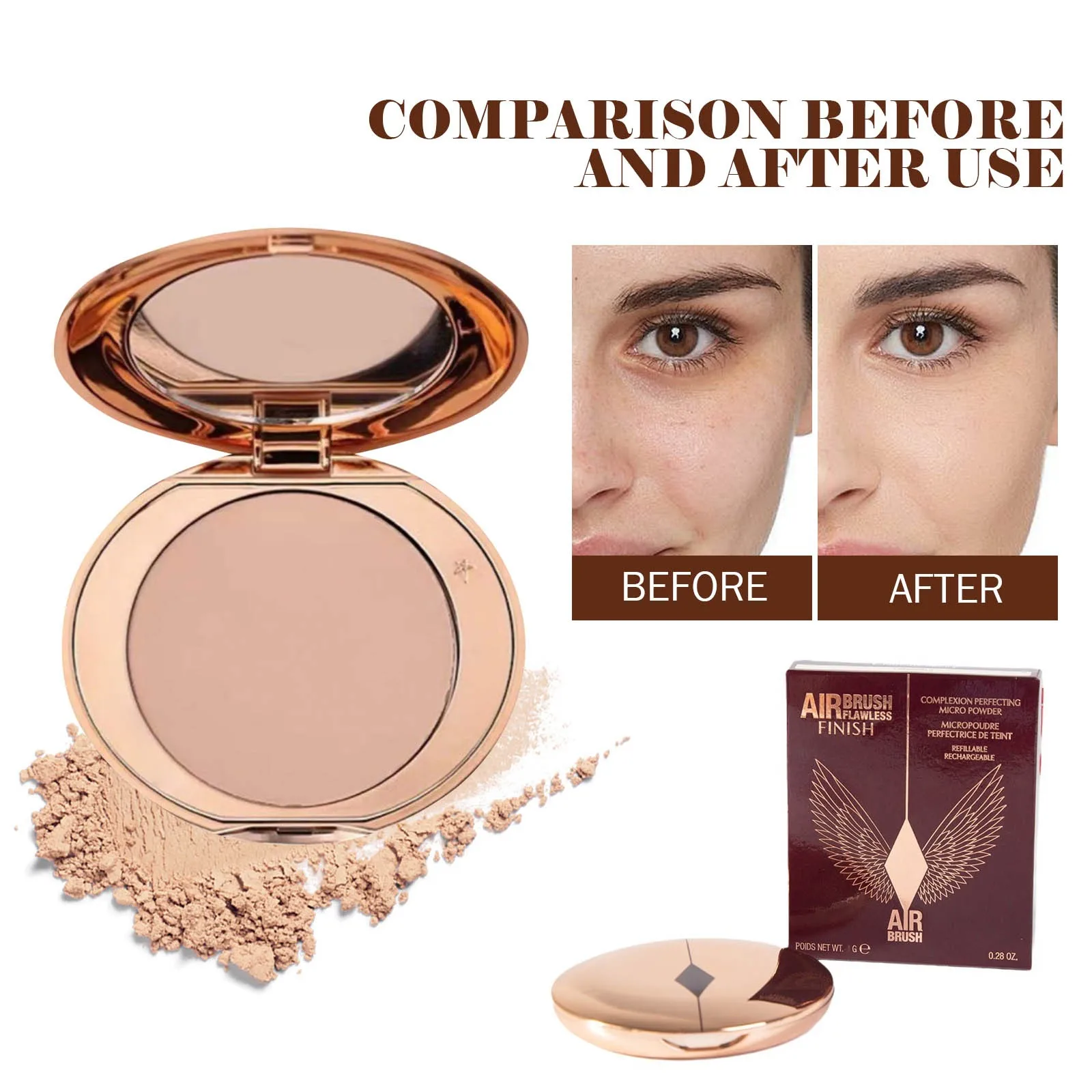 Oil Control Powder Lasting Powder Soft Texture Beauty Tool Women\'s Beauty Makeup Concealer Makeup Setting Honey Powder