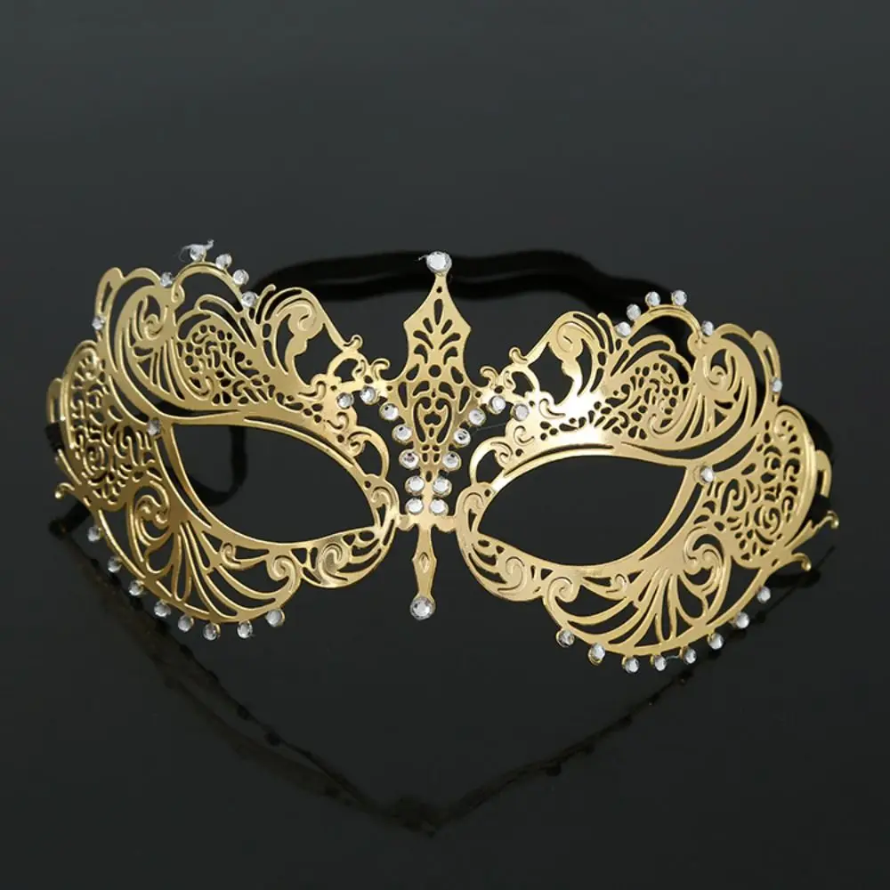 

Veil Masquerade Metal Mask Masquerade Jewelry Rhinestone Venice Halloween Mask Carnival Costume Props Facial Jewelry Accessories