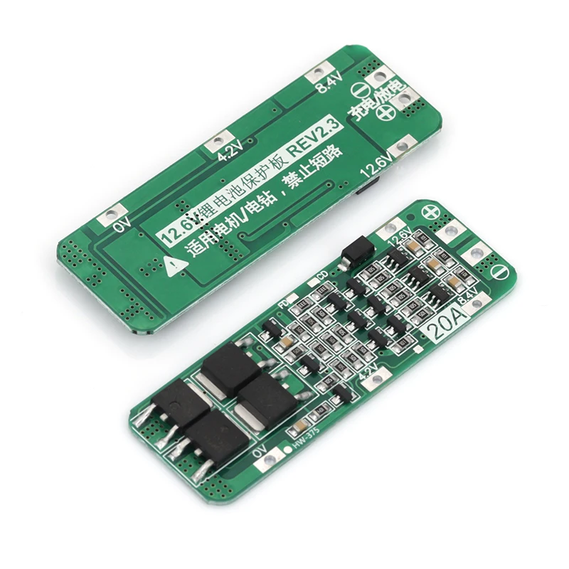 3S 20A Li-ion Lithium Battery 18650 Charger PCB BMS Protection Board For Drill Motor 12.6V Lipo Cell Module 64x20x3.4mm