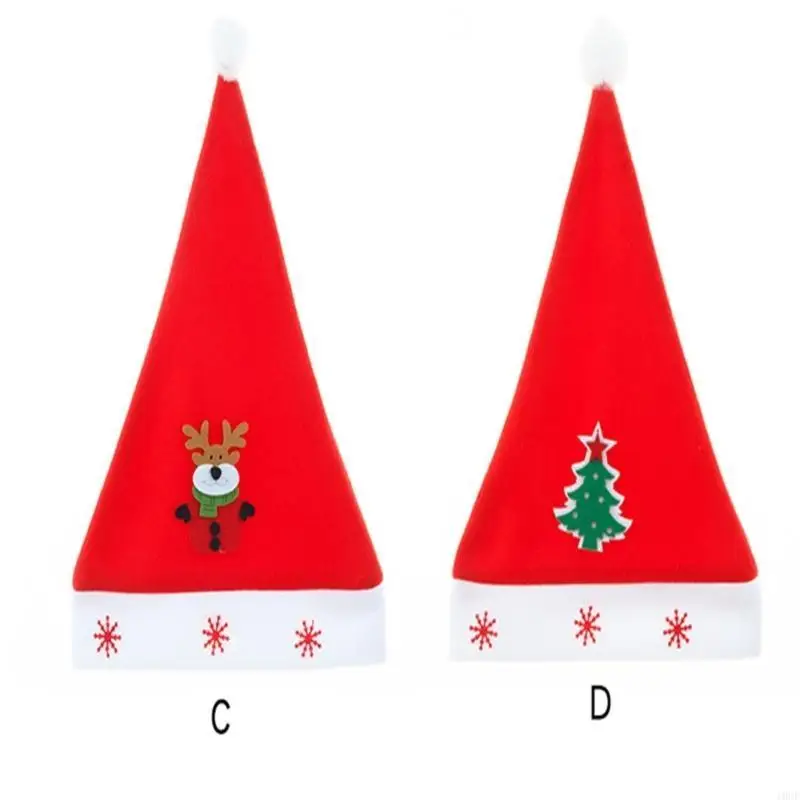 Cosplay Santa Hat with Cartoon Pattern Plush Christmas Hat for Party for Adult