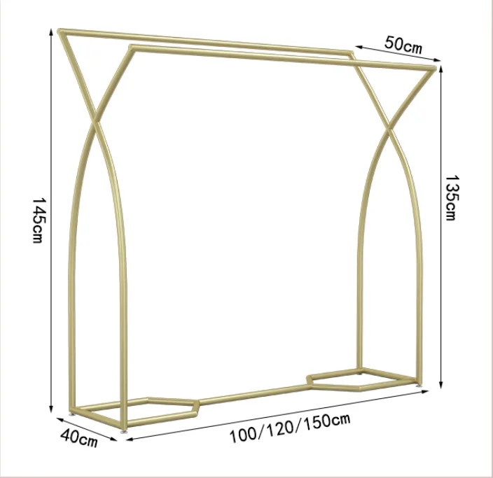 Clothing double-row shelves women's floor-standing storage table high and low display stand