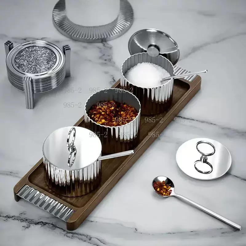 High Appearance Seasoning Storage Box, Nordic Light Luxury Design, Kitchen Assistant Sugar Jar and Condiment Bottle