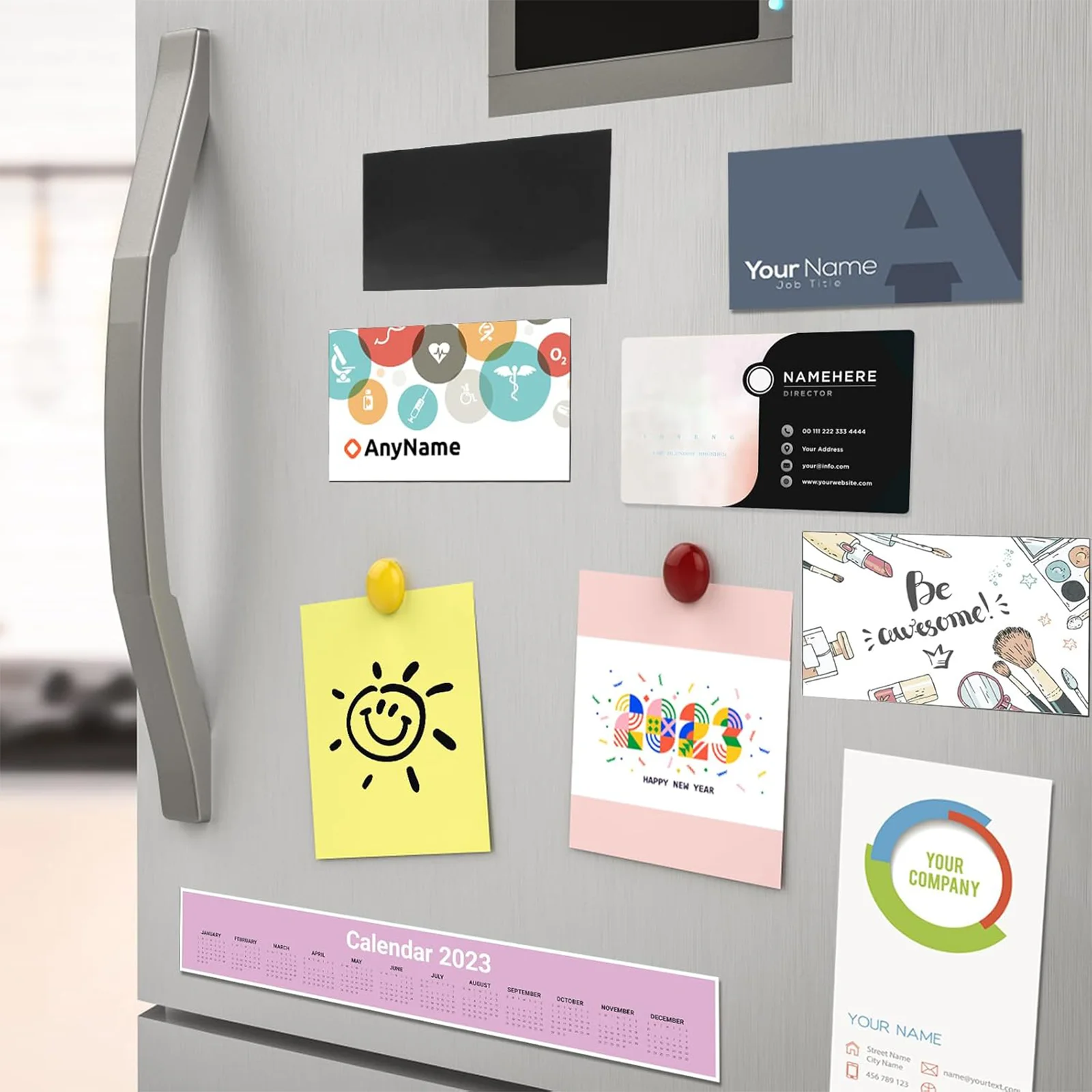 20 Pcs 2x3.5 Inch Flexible Self-Adhesive Magnetic Sheets DIY Business Card Adhesive Backing Magnetic Sheet