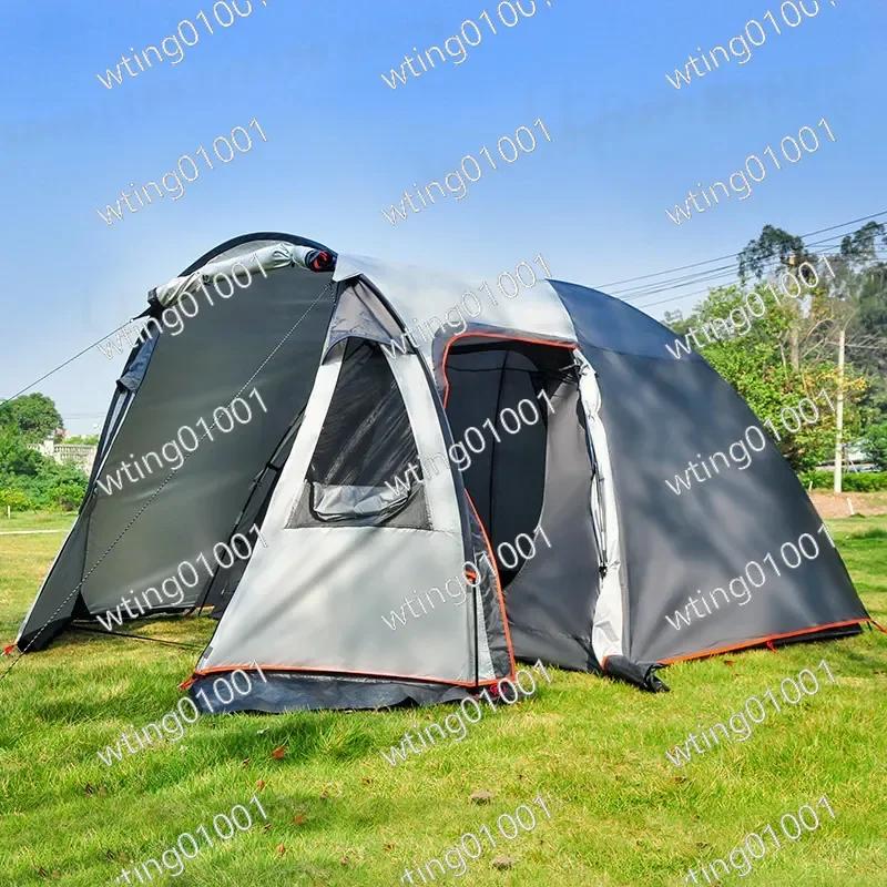 for Outdoor Camping Family Tent 3-4 Person Double Layer One Room One Living Room Waterproof Rain Shelter Portable Hiking Tent