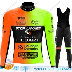 2024 Vélo Club de Solesmes Cycling Jersey Set Winter Men Long Sleeve Clothing Suit MTB Bike Road Pants Bib Maillot