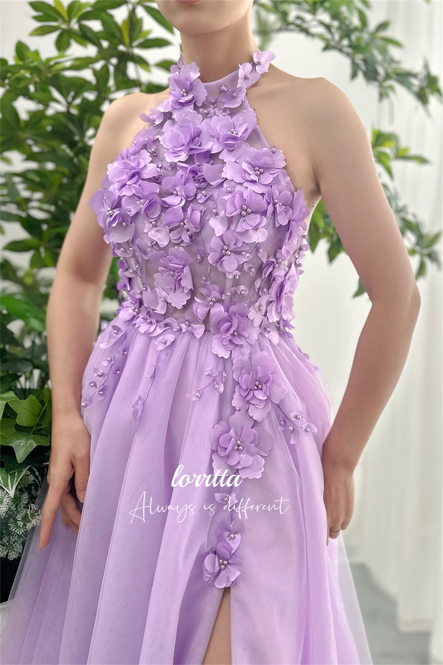 Lorrtta Elegant Party Dress Purple 3D Flowers Medium Length Cocktail Graduation Gown Mesh Luxury Dresses Women 2024 Vest Wedding