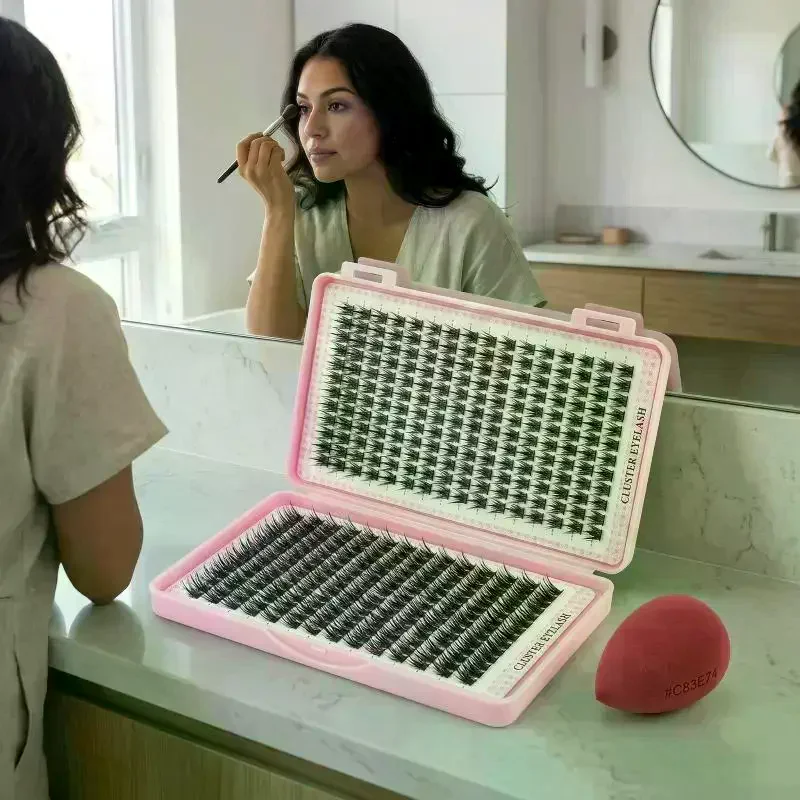 

392 Pcs Eyelash Extension Kit Fluffy Eyelash Extension Kit With Lash Bond And Seal Lash Tweezers Thick Lash Clusters Wispy