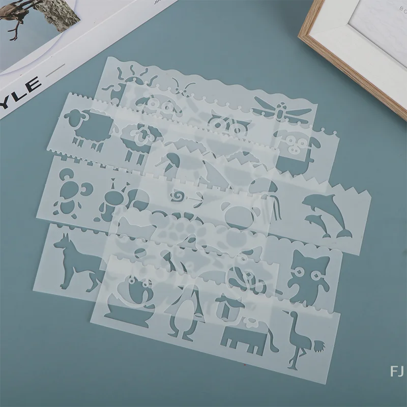 

[YU]Letter Wave Animal Shaped DIY Craft Hollow Layering Stencil For Wall Painting Scrapbooking Stamping Album Drawing Templates