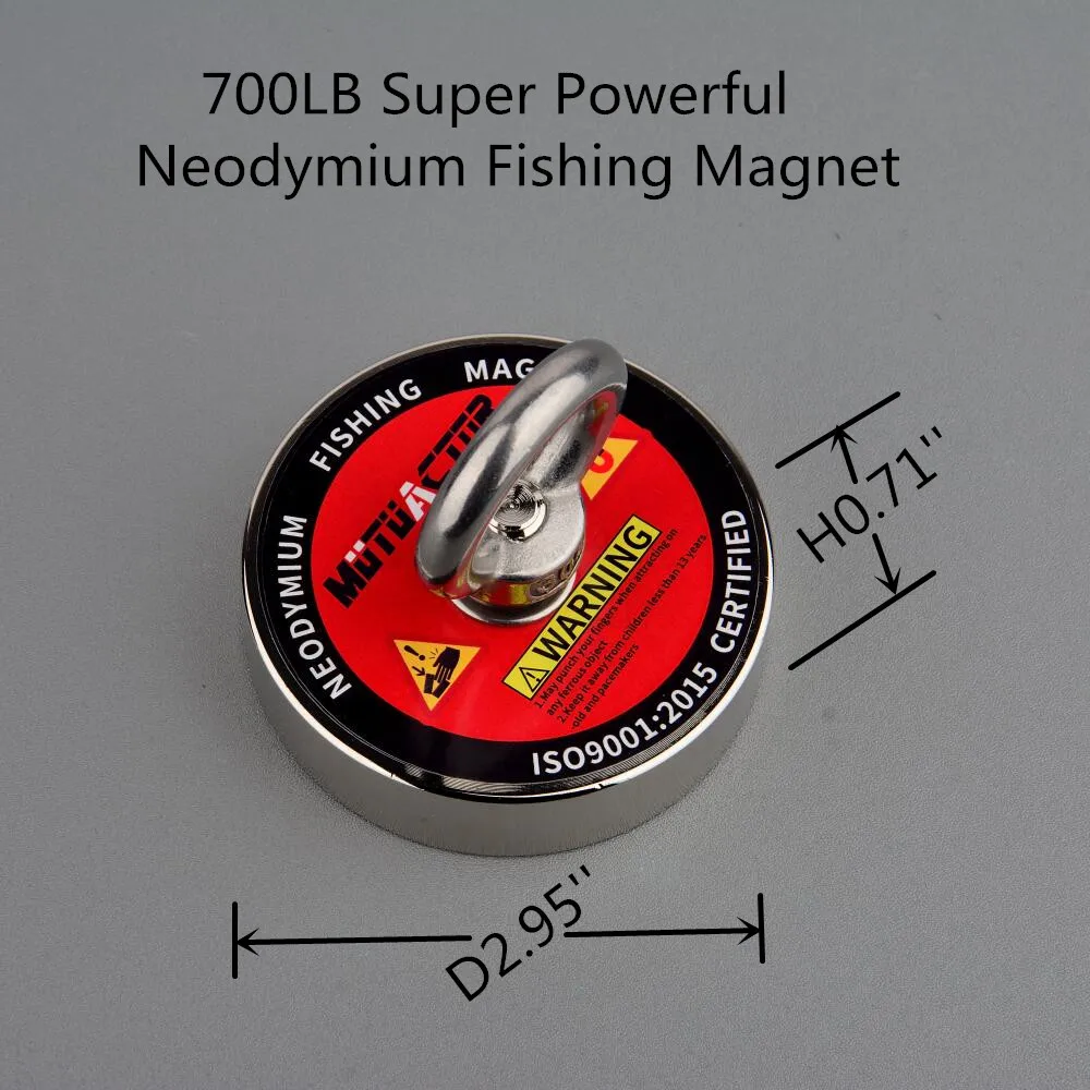 220Kg Neodymium Permanent N52 Magnet Magnets Strong Fishing Magnets Super Imanes with Gloves and 10m Rope Magnetic Material Base