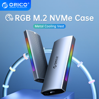 ORICO RGB M.2 NVMe SSD Enclosure 10gbps USB3.1 Gen2 Aluminum Case for M Key M2 Solid State Drive 2230 2242 2260 2280 for PC