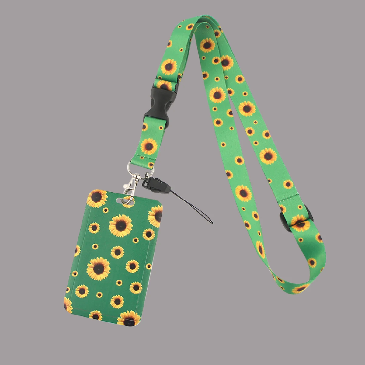 

Summer Hot Style Sunflower Lanyard Adjustable Buckle Phone USB Badge Holder Hang Rope Necklace For Friends Gifts