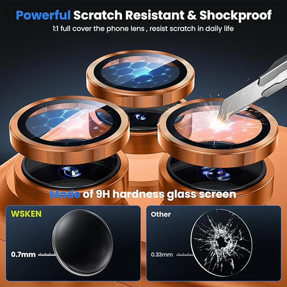 ثلاثية الأبعاد آيفون 17 برو ماكس الهواء 14 15 16 برو ماكس اكسسوارات معدنية عدسة الكاميرا حامي آيفون 17 برو 17 حلقة الهواء زجاج عدسة