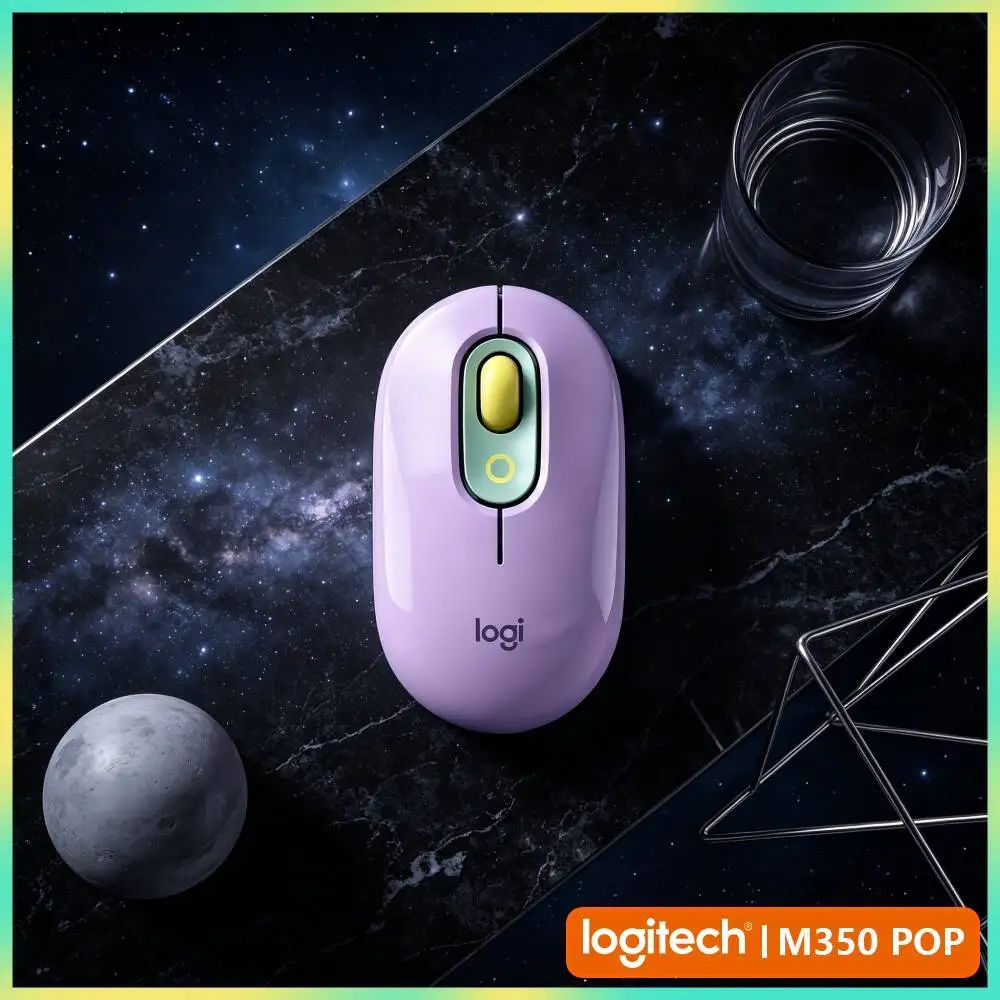 Quiet Click Logitech M350 POP Mouse Dual Connectivity 10m Range Ergonomic Shape for Editor and Journalist News Article Work