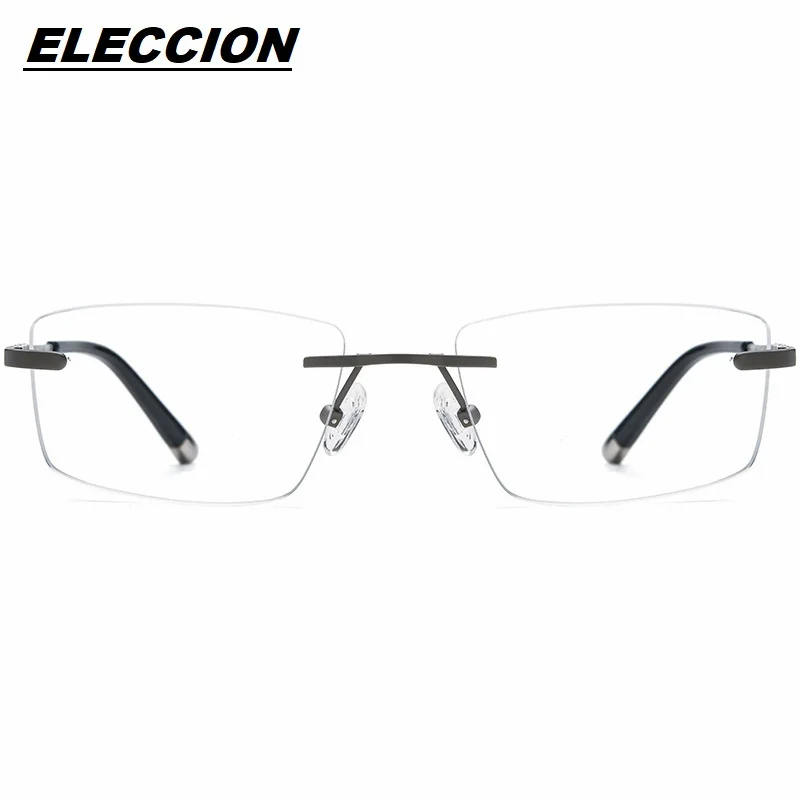 Eleccion Puur Titanium Bril Frame Mannen Vierkante Magneet Clip Randloze Brillen Met 3d & Nacht Zicht & Gepolariseerde Lens