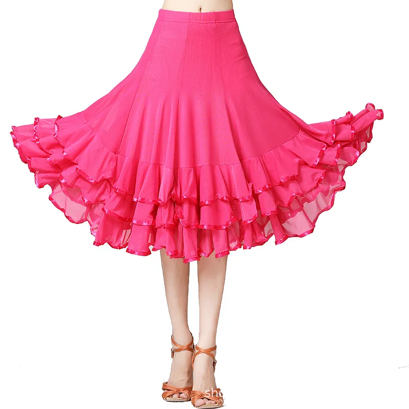 Gonna da ballo moderna da donna Costume da ballo altalena Gonna da ballo di flamenco spagnolo Costume da spettacolo di valzer