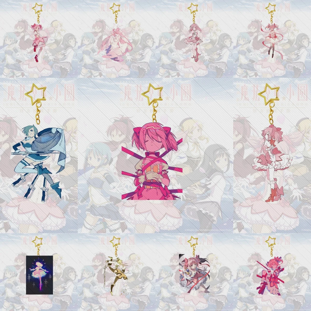 

6CM hot Anime Puella Magi Madoka Magica Acrylic Keychain Model Cosplay Characters Ornament Accessories Good Christmas Gifts