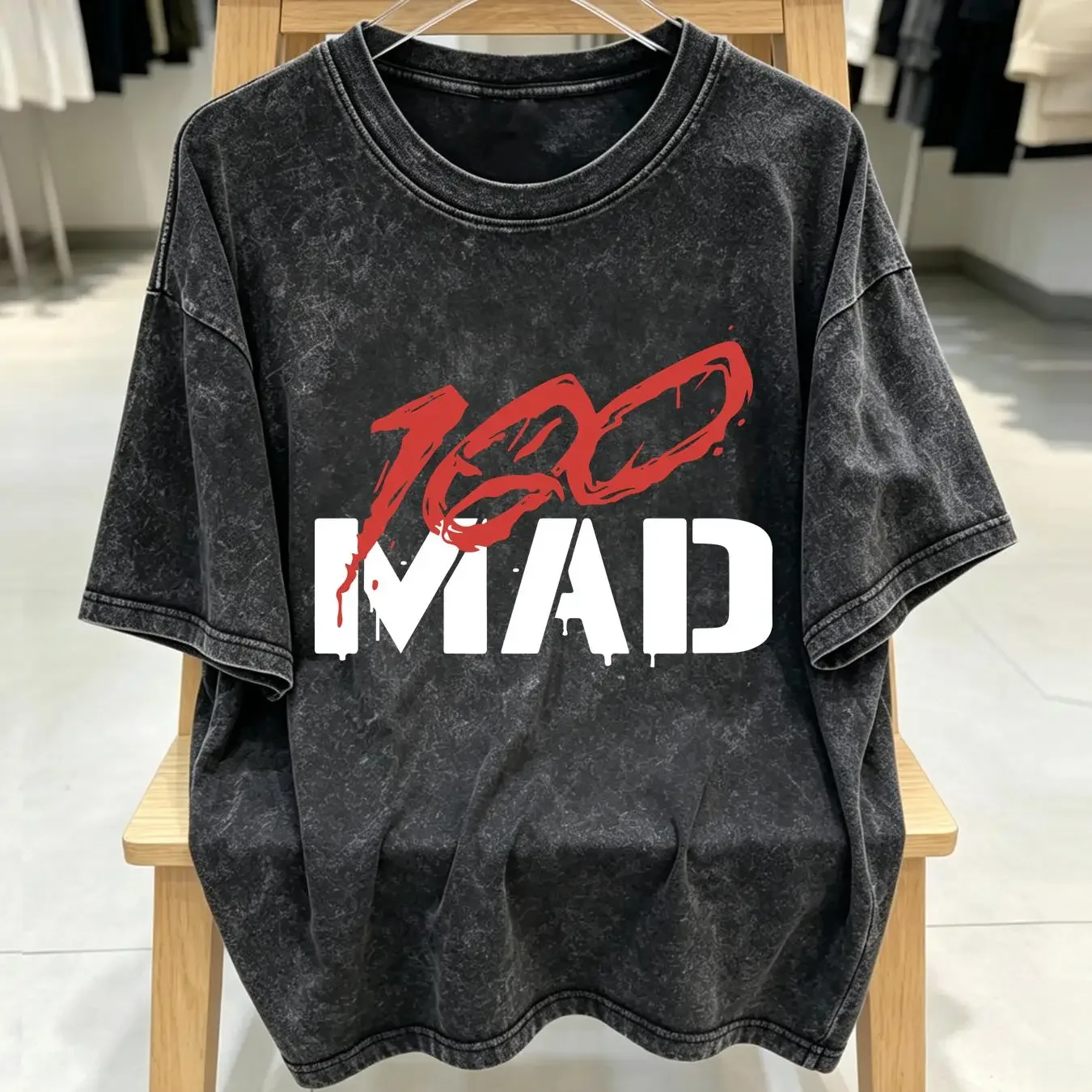 washed T Shirt Onyx 100 MAD New S 5XL Hip Hop Fast Shipping vintage Washed Stylish Stretched homme graphic fashion Breathable