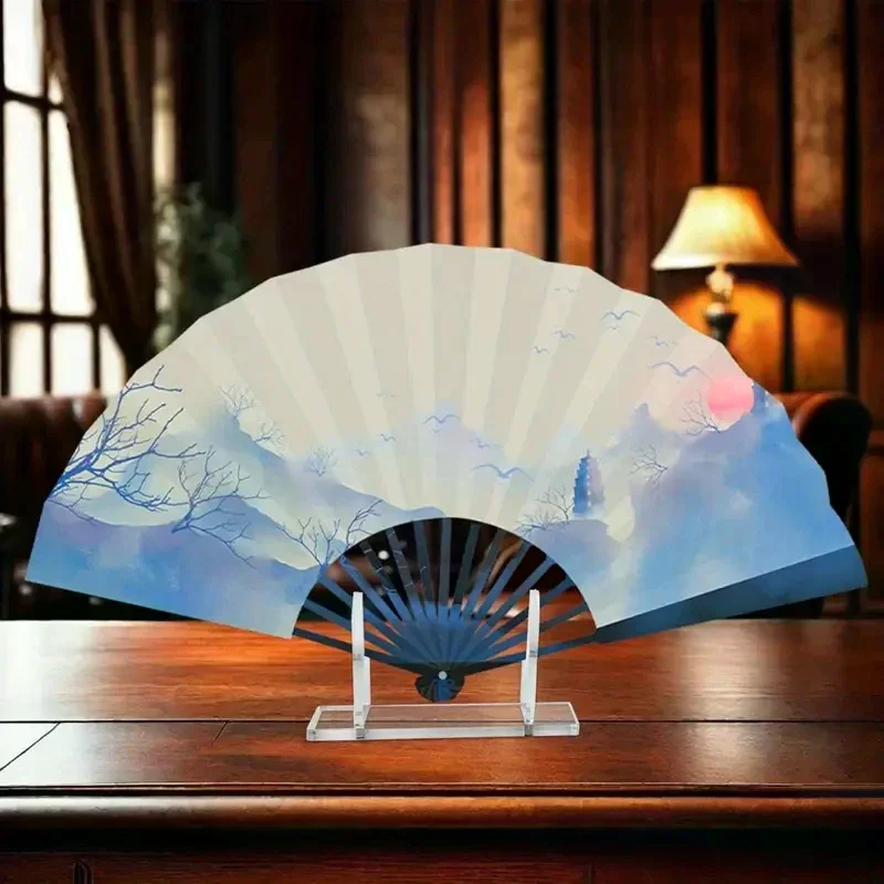 1/2pcs Acrylic Fan Display Stands Foldable Fan Stand Holder Space-Saving Desk Organizer For Japanese & Chinese Hand Fans
