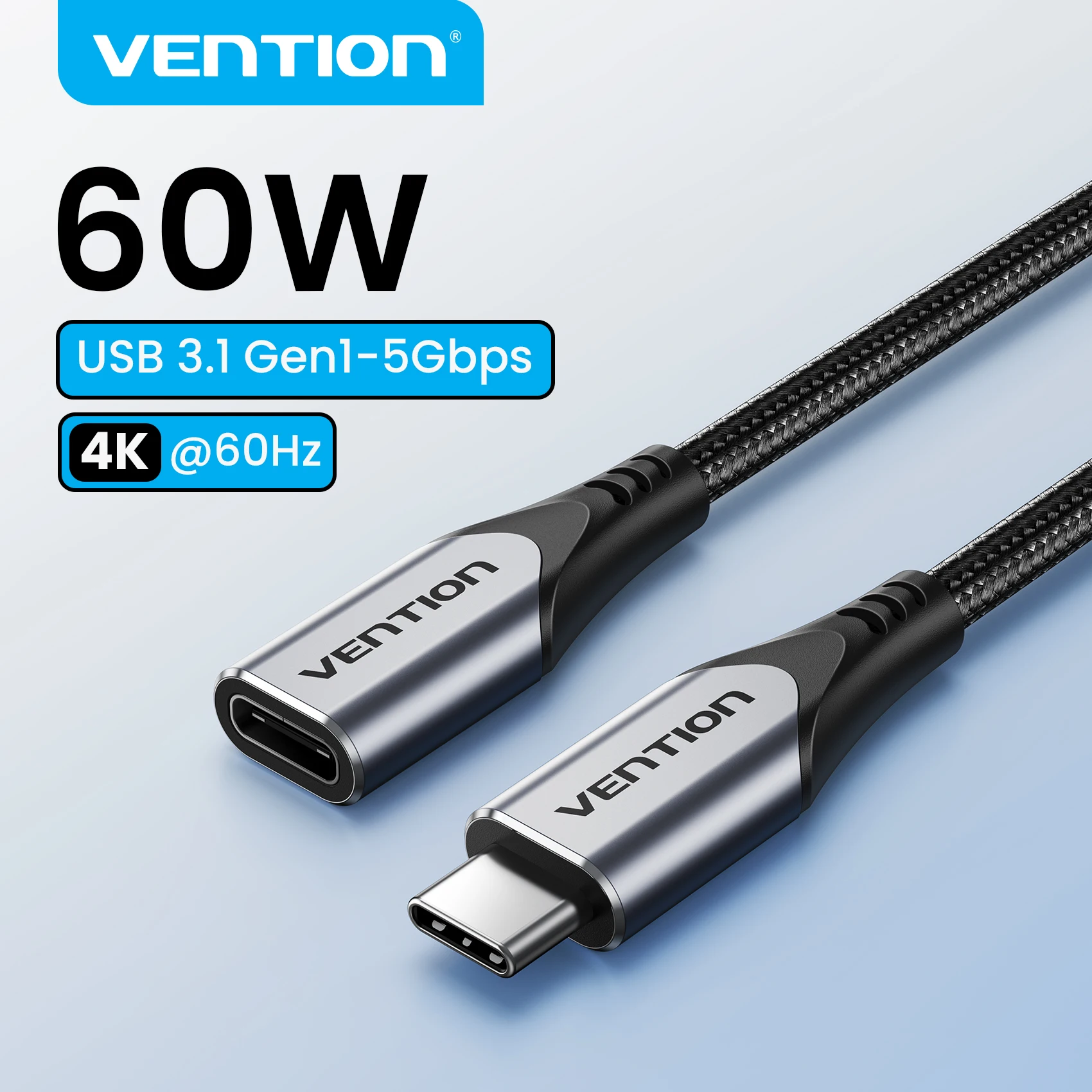 Vention USB C Extension Cable USB-C to Type C 3.1 5Gbps 4K@60Hz Extender Cord for iphone 17 16 15 MacBook Pro Huawei Mate 50 Pro