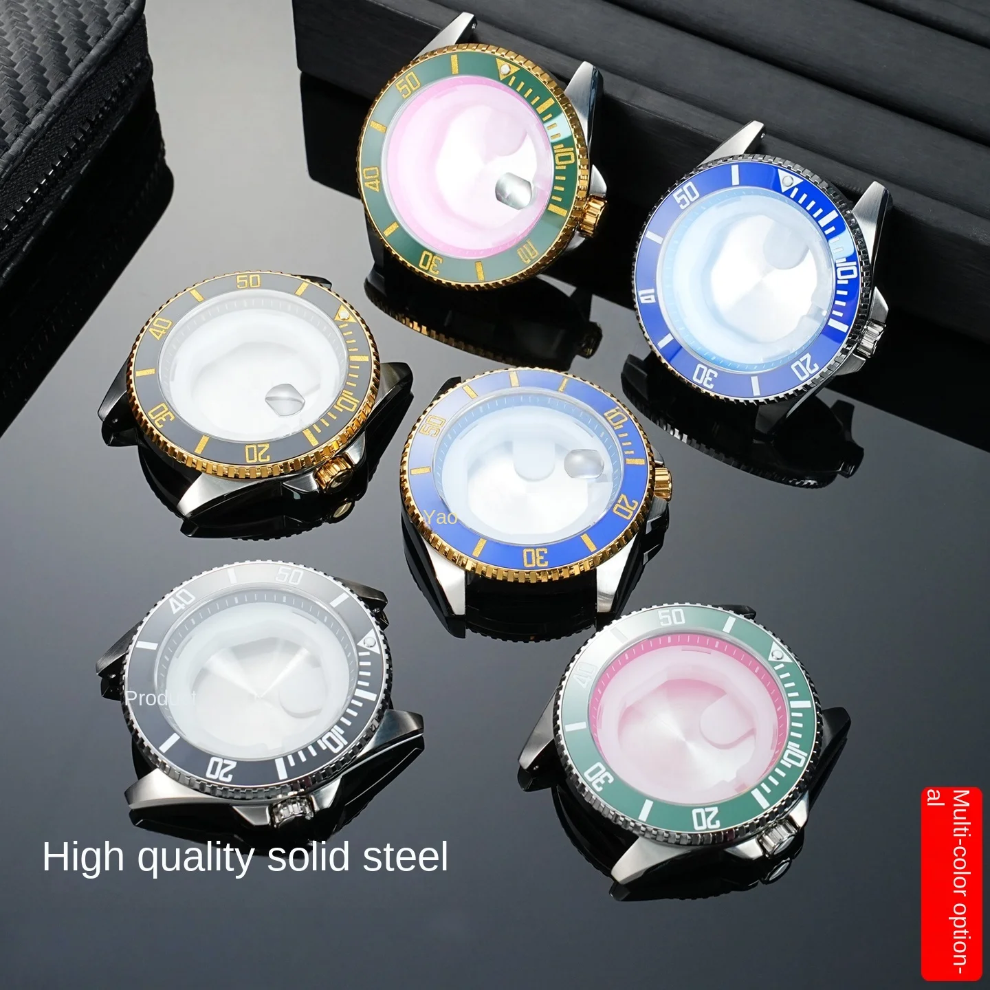 MDV106 Metal watch case set For Casio MDV-106 Swordfish watch Steel Watch Cases Bezel Insert Crown Caseback Sapphire Glass
