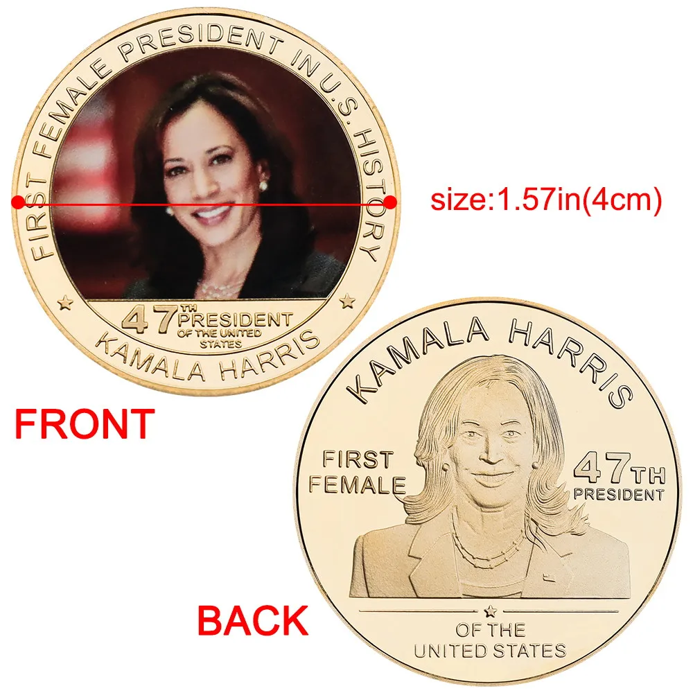 5pcs Kamala Harris Commemorative Coins Set Presidential Campaign Collectible Coins US First Woman Vice President Medals Gifts