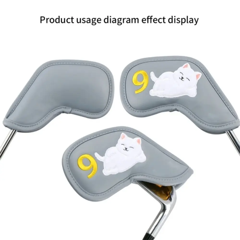 

Cats Pattern Golf Iron Head Cover Scratchproof Waterproof Golf Head Protector Cartoon PU Leather Golf Club Covers Golf Supplies