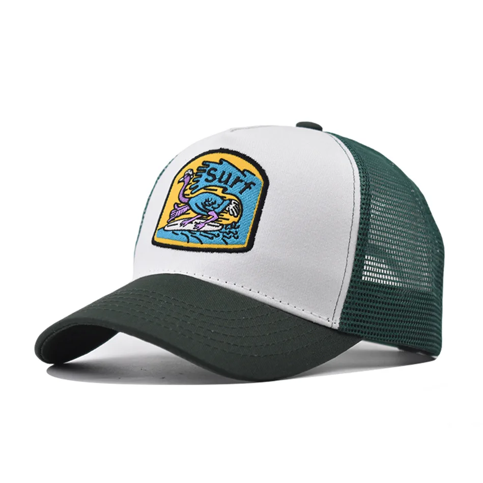 Multicolor Surf Inspired Trucker Caps Breathable Mesh Back Baseball Cap for Men Women
