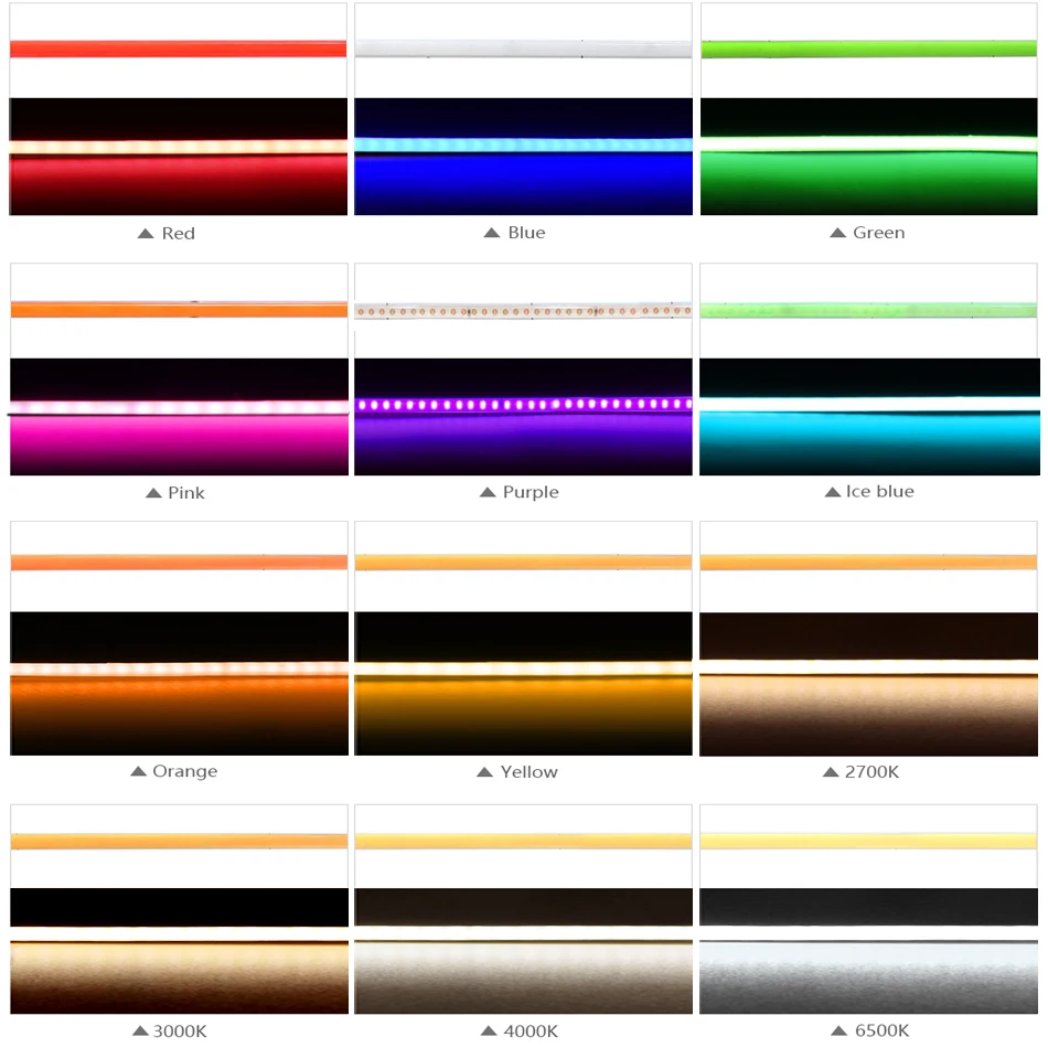 DC5V 3mm Super Thin COB LED strip light 400leds/m For Toy DIY Decor white Pink Yellow Green Blue  RA90 Flexible Tape Lights