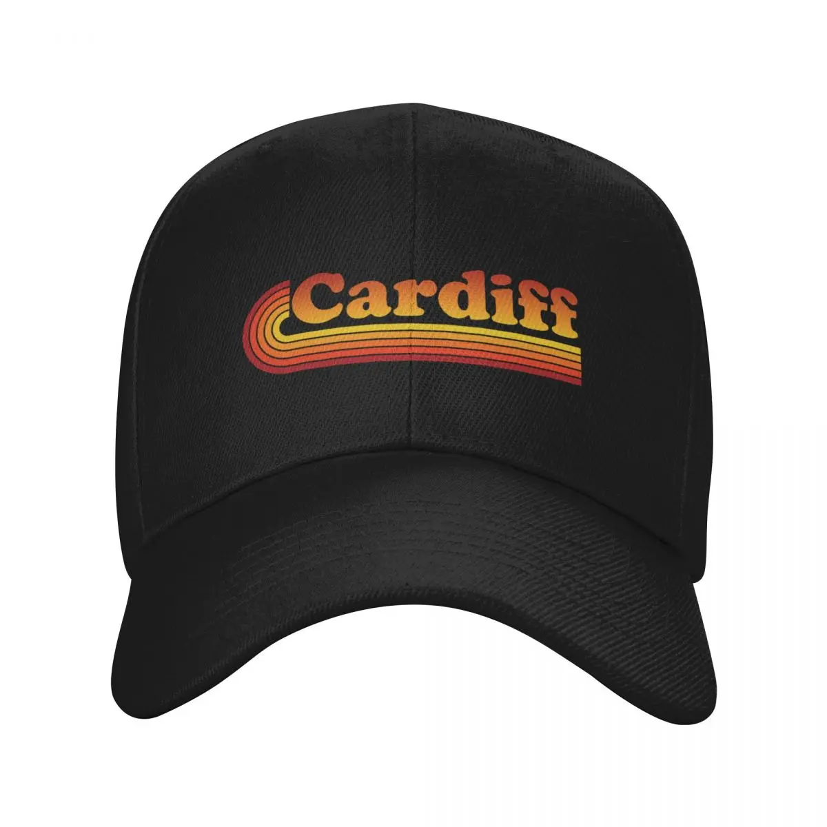 Cardiff - Retro design (orange) Baseball Cap Beach dad hat Boy Women's