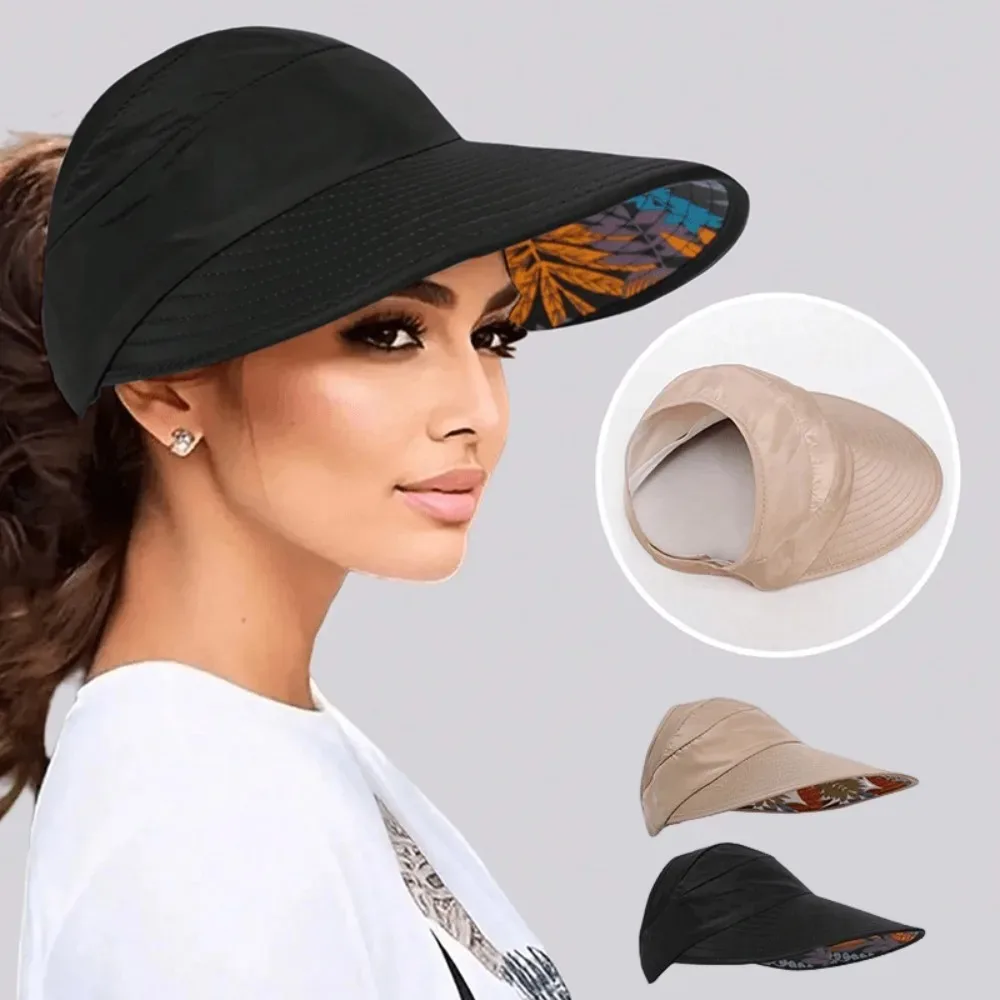 

Fashionable Wide-Brim Sun Hat with Ponytail Hole - Bohemian Baseball Cap Design,Breathable Polyester, Perfect for Summer Outdoor