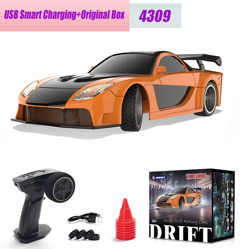 

1/43 RC Drift Car with Gyro Upgraded Ver 2.4G Radio Control Mini Drift Race Car 4WD Radio Control RC Toys Traffic Cones Gifts