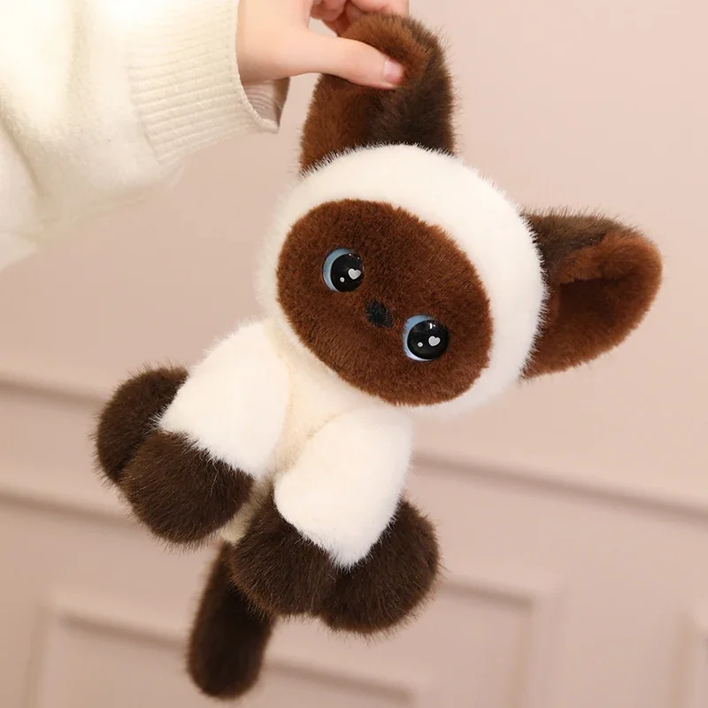 Gatto tedesco peluche tavolo compagno ufficio aula scrivania arredamento bambola tre fiori gatto set di apprendimento serie di guarigione gatto siamese