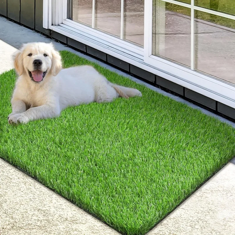 Realistic Artificial Grass Runner Rug,Premium Long Green Area Rug with Drainage Holes, Grass Turf Carpet Runner