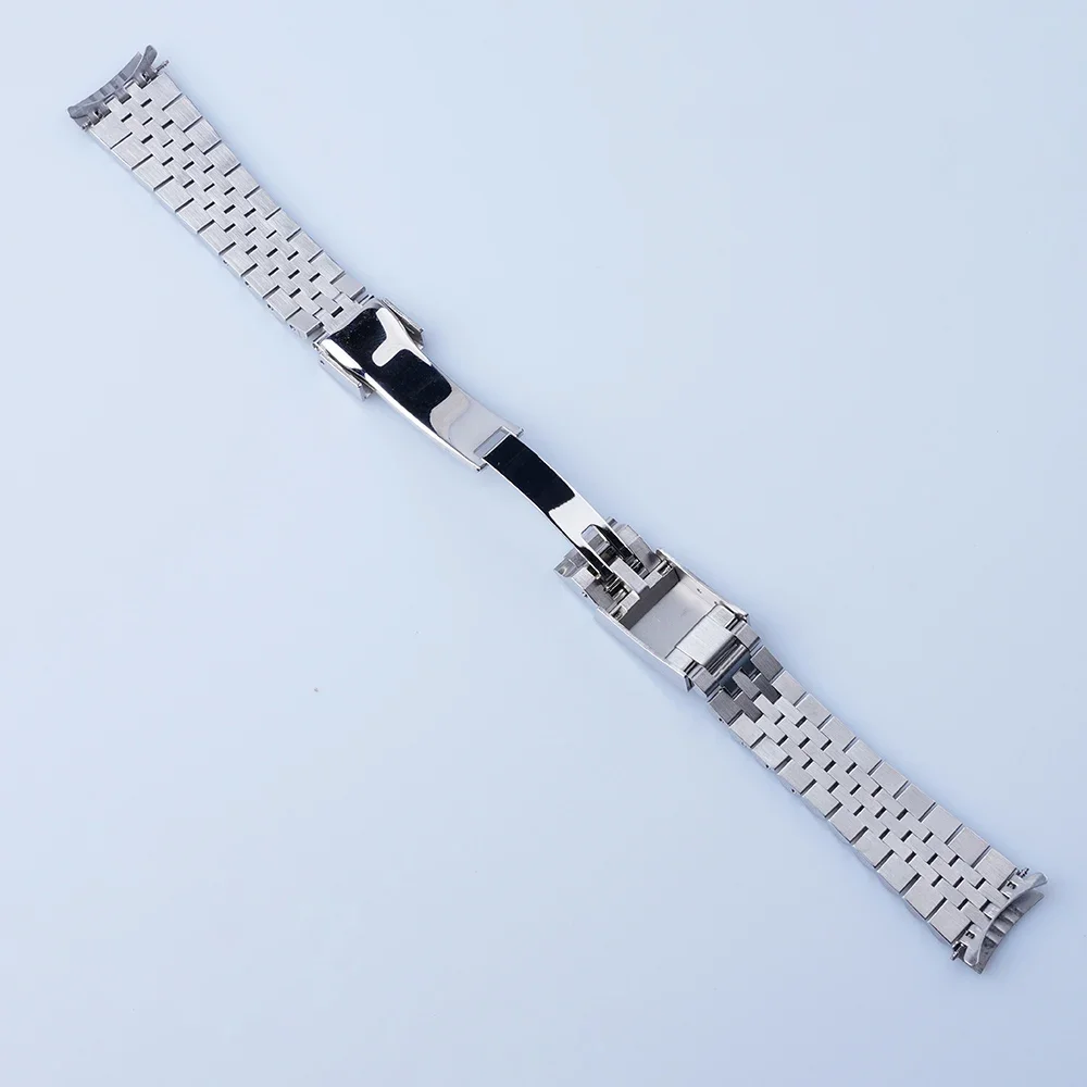 20 21mm Sliver Hollow Curved End Solid Screw Links Watch Band Jubilee strap For Seiko 5 For Seiko Panda SSC813- 819/ SSC911- 917