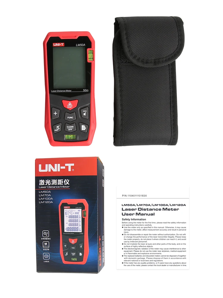 UNI-T Laser Rangefinder LM50A LM70A LM100A LM120A Laser Distance Meter Digital Range Finder Tape Measure