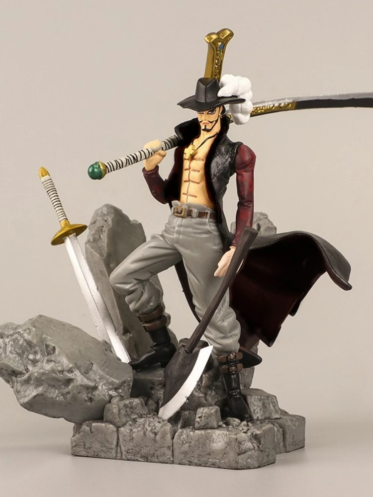 Figurines d'anime une pièce de 14CM, Dracule Mihawk, figurine d'action de combat décisive, modèle de jouets en PVC, Collection d'ornements, cadeau pour Fans de poupée