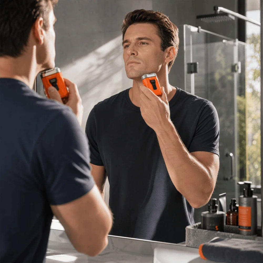 Automatic Dual-Head Electric Shaver Compact Digital Display Mini Shaver Lightweight Pocket-Sized Portable beard grooming For Men