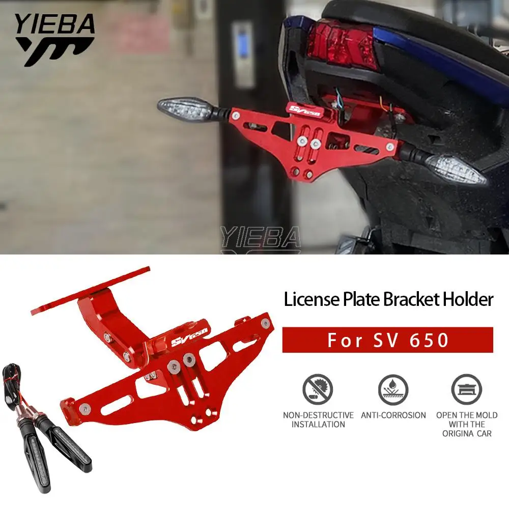 

SV650 Motorcycle License Plate Holder Mount Bracket Adjusted Angle Rear License Number Plate FOR SUZUKI SV650 S1999-2019 2018