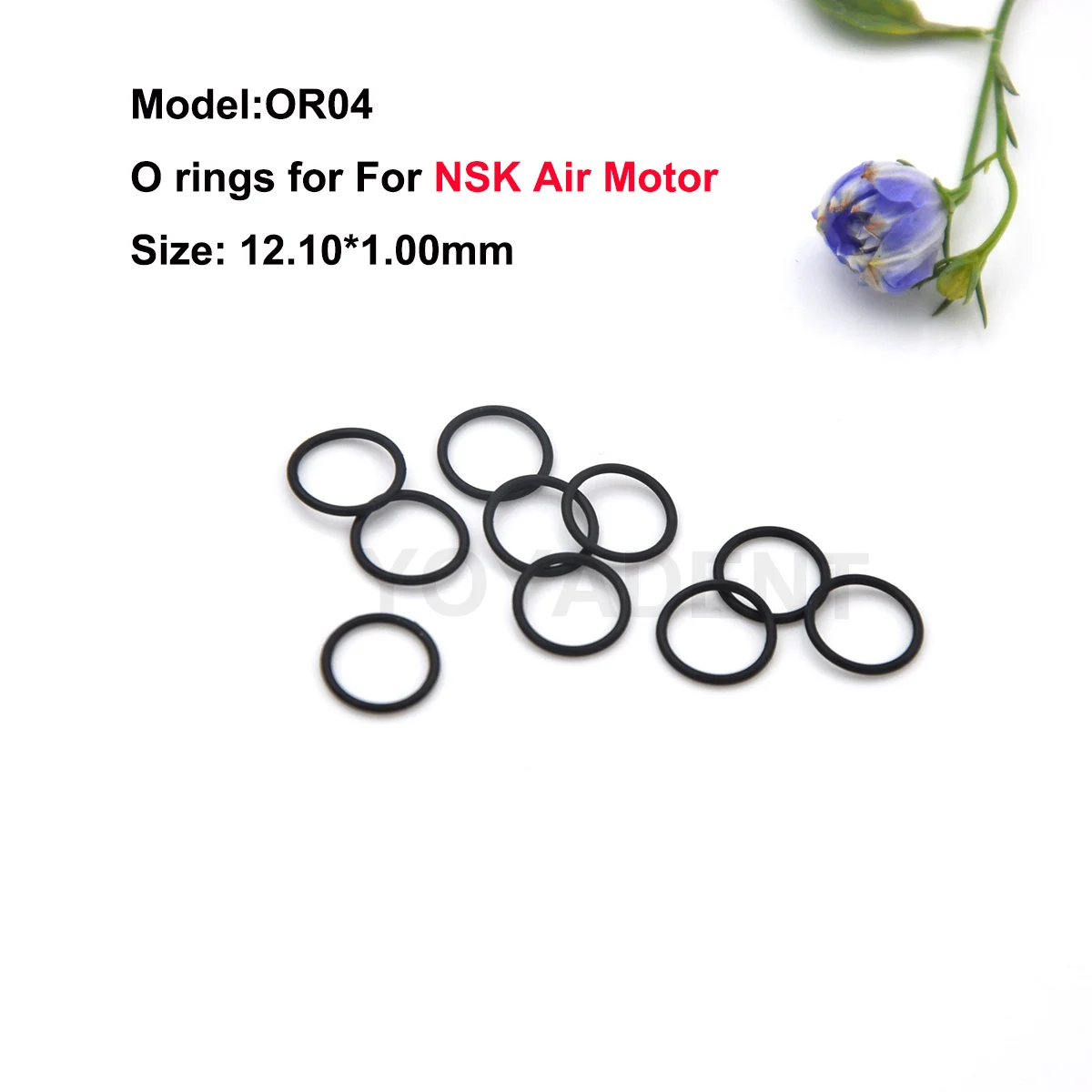 Dental O Ring For NSK Air Motor Anti-Oil Autoclavable 12.10*1.00mm OR04 10pcs/pack