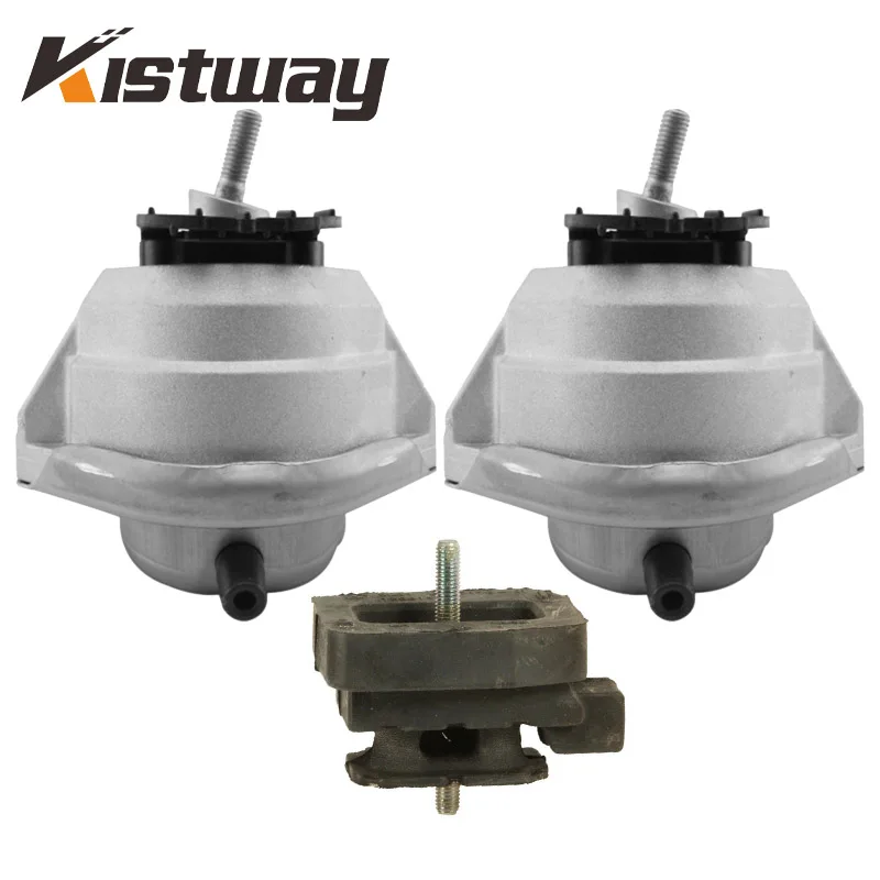 3PCS Engine Transmission Support Motor Mounts Kit For BMW 5 Series E60 E61 LCI 520D 06-10 22116777118 22316777175